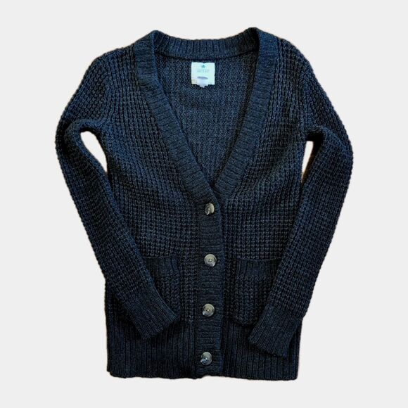 Aerie Sweater Women's Size Small Petite Black Cardigan Knit Button Up Wool Blend - Picture 10 of 10